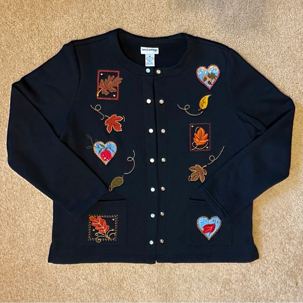 💙🍁Fall Appliqué Fleece Jacket 🍁💙